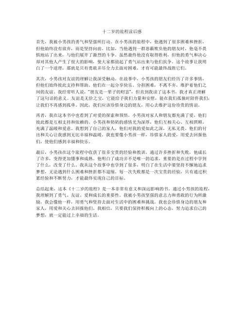 十二岁的旅程读后感