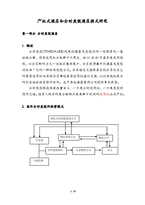 产权式酒店和分时度假酒店模式的深入研究