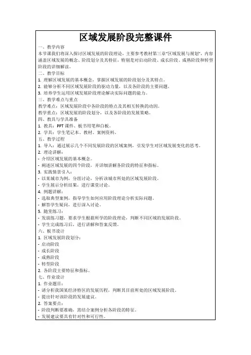 区域发展阶段完整课件