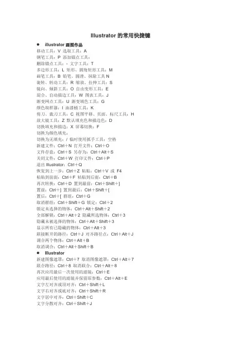 Illustrator的常用快捷键