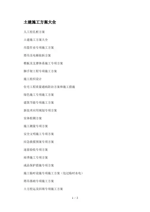 土建施工方案大全
