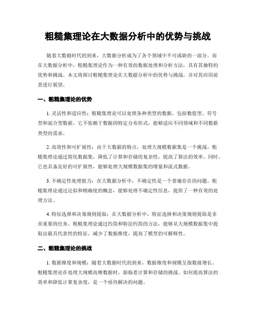 粗糙集理论在大数据分析中的优势与挑战