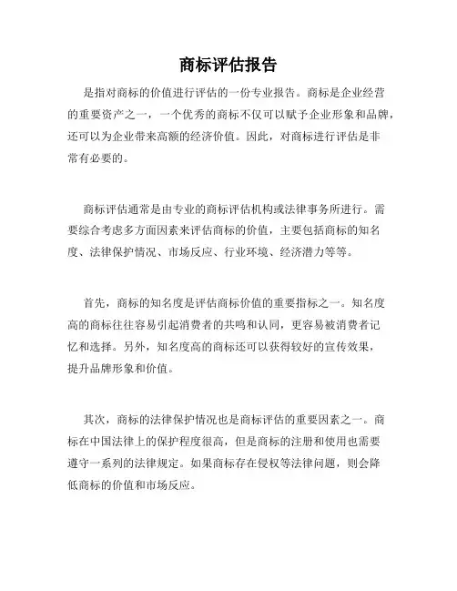 商标评估报告