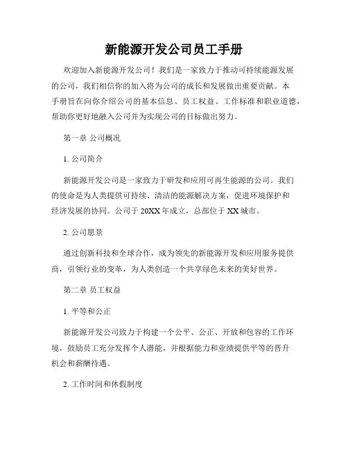 新能源开发公司员工手册