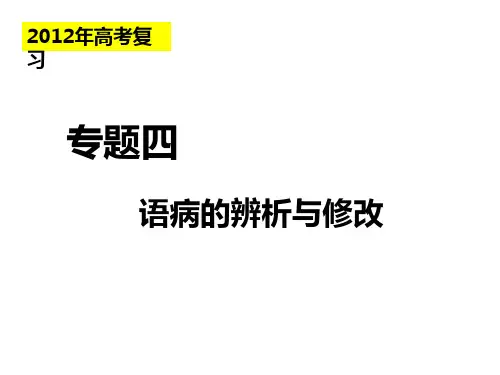 语病的辨析与修改