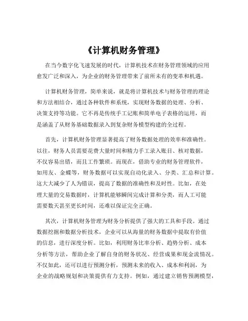 《计算机财务管理》