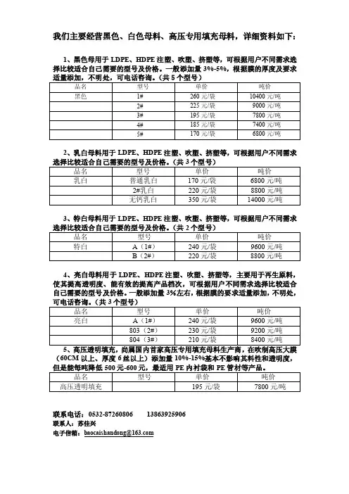 我们主要经营黑色