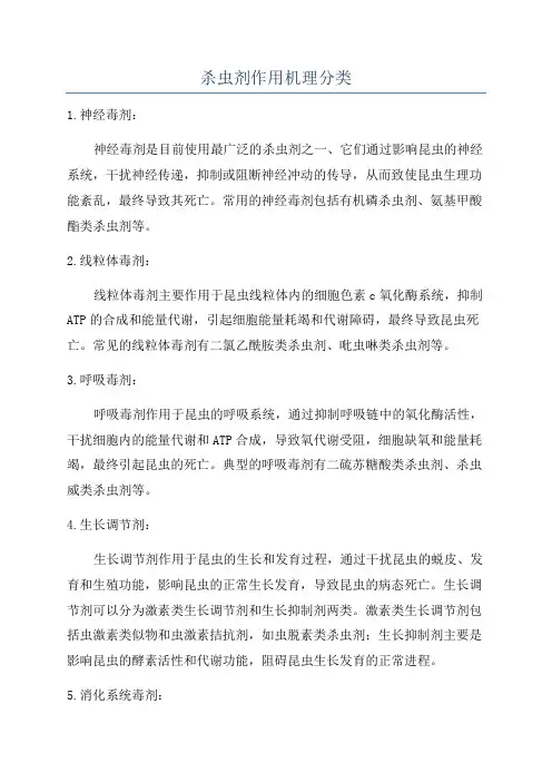 杀虫剂作用机理分类