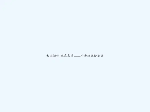 家国情怀,风采各异——中考边塞诗鉴赏 PPT
