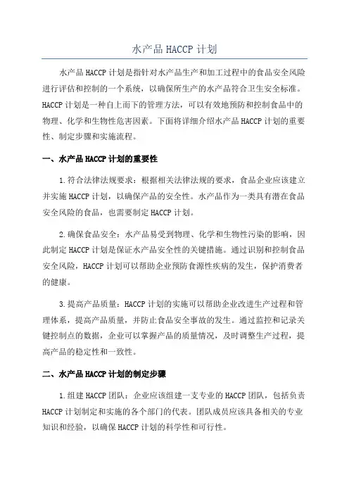 水产品HACCP计划