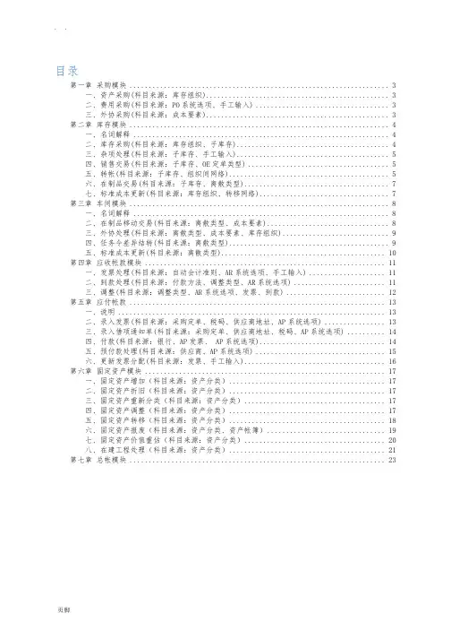 Oracle-EBS-R12-各模块会计分录