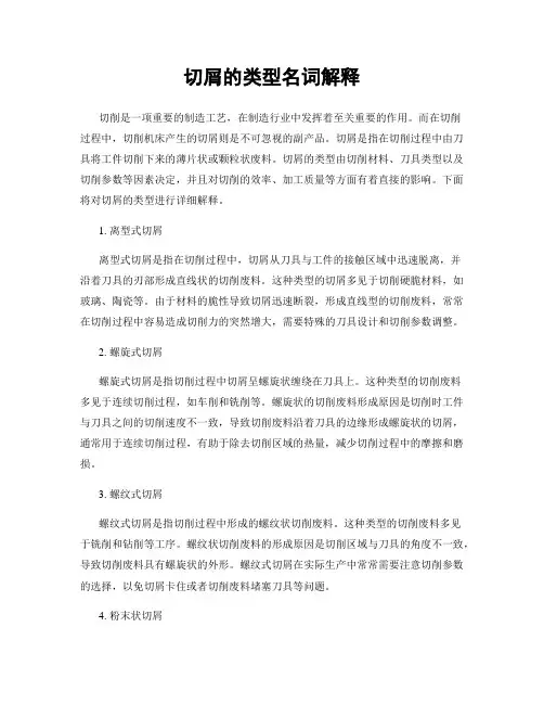 切屑的类型名词解释