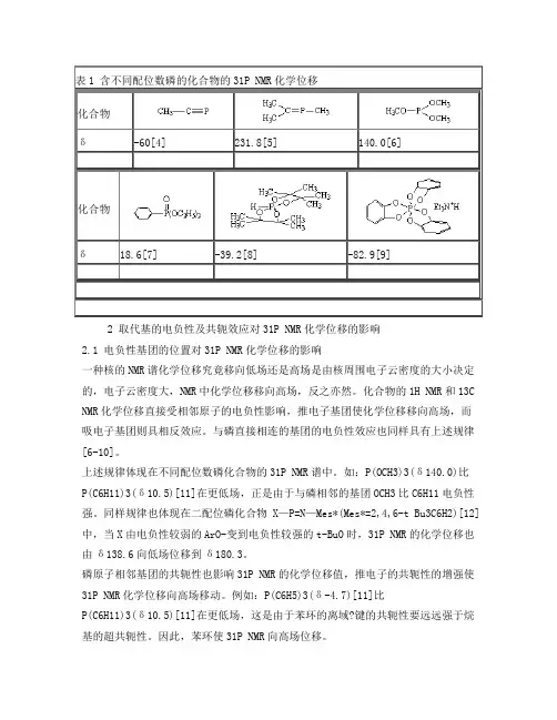 31P的化学位移