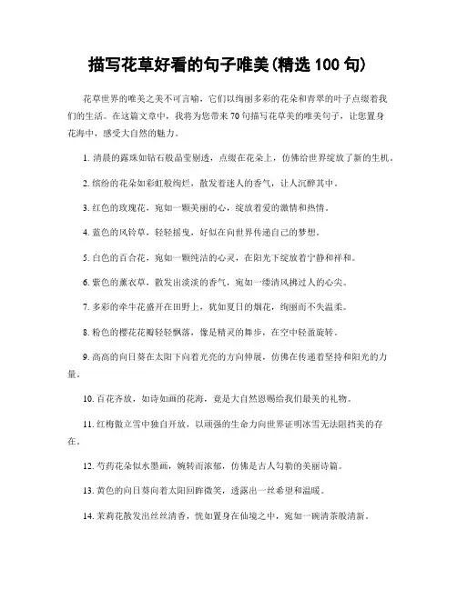 描写花草好看的句子唯美(精选100句)