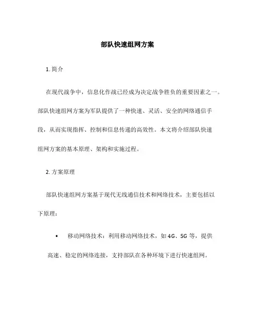 部队快速组网方案