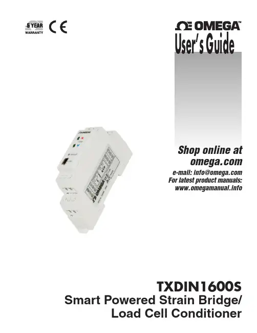 Omega TXDIN1600S智能电源力矩桥 载体力度传感器说明书