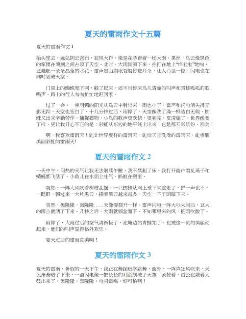 夏天的雷雨作文十五篇_1