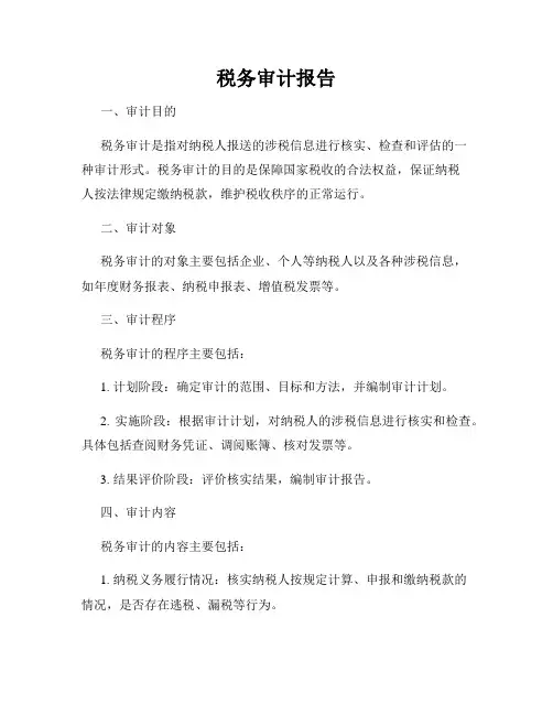 税务审计报告