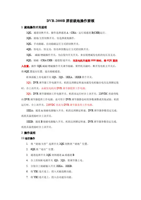 DVR-2000B就地操作要领(可打印修改)