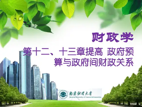 财政学 第十二-十三章串讲