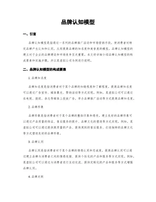 品牌认知模型