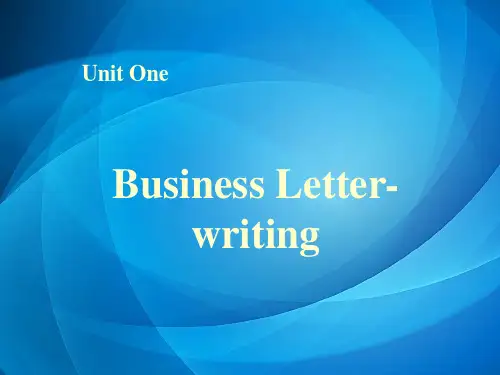 商务英语函电第二版   Unit 1 Business Letter-writing