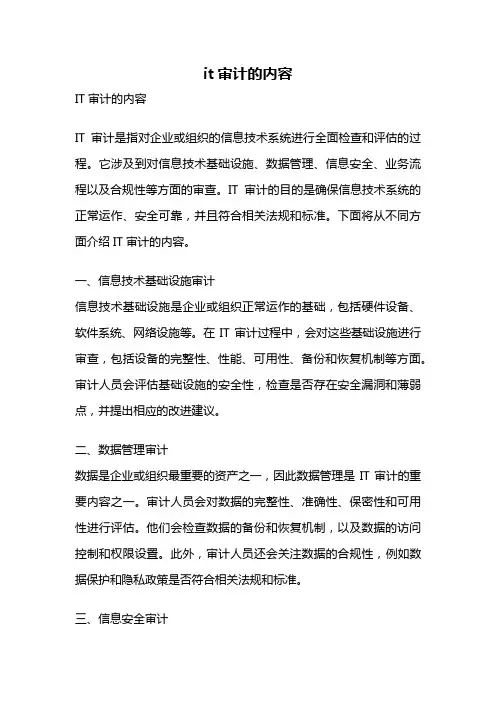 it审计的内容