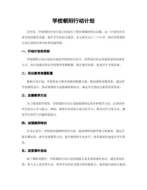 学校朝阳行动计划