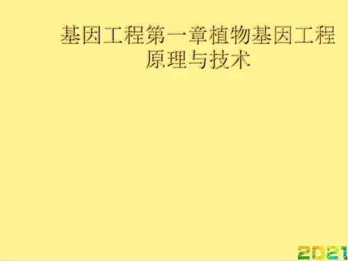基因工程第一章植物基因工程原理与技术完整PPT
