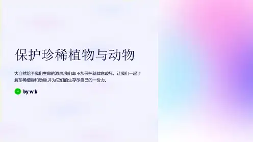 保护珍稀植物与动物主题班会PPT课件