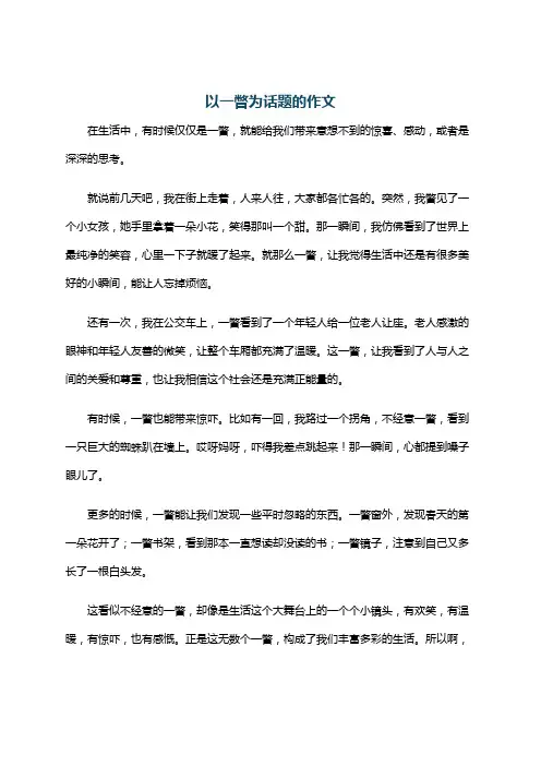 以一瞥为话题的作文