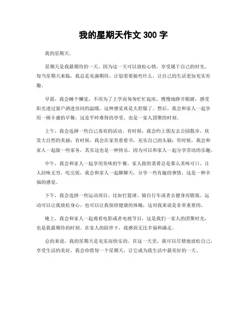 我的星期天作文300字