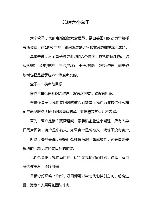 总结六个盒子