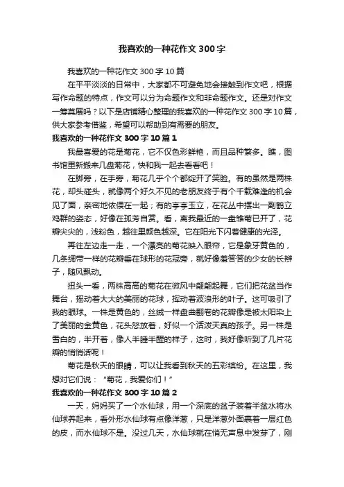 我喜欢的一种花作文300字