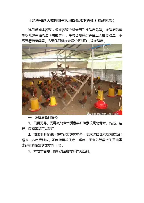 土鸡养殖达人教你如何实现降低成本养殖（发酵床篇）