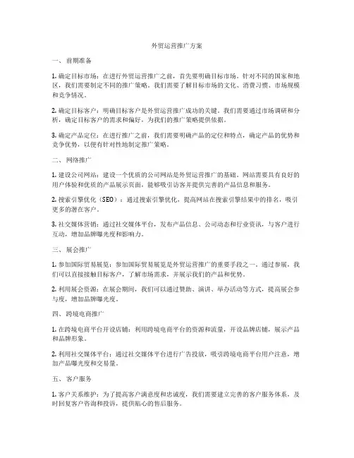 外贸运营推广方案