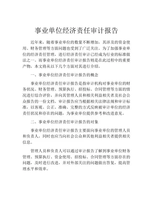 事业单位经济责任审计报告