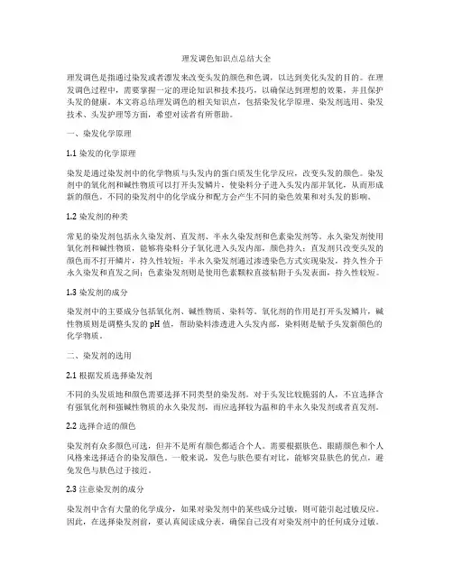 理发调色知识点总结大全