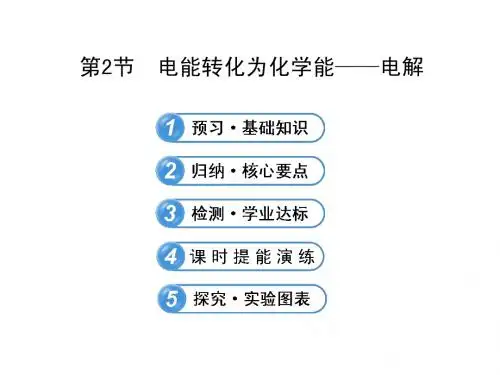 【全程复习方略】高中化学(鲁科版)选修四配套课件：1.2 电能转化为化学能——电解