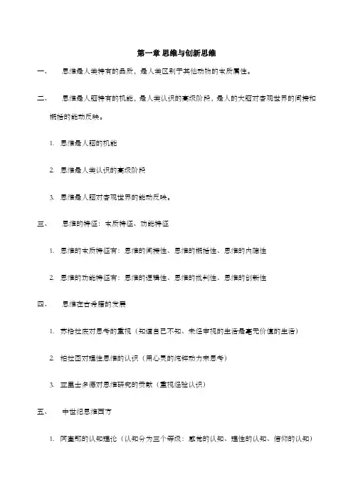 创新思维理论与方法总复习