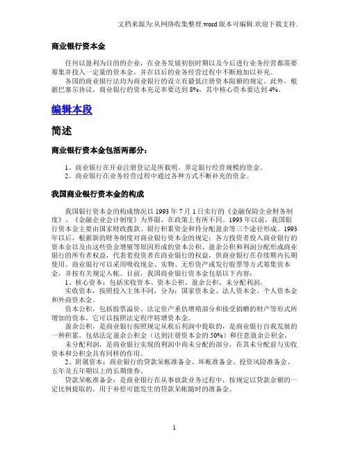 商业银行资本金(I)