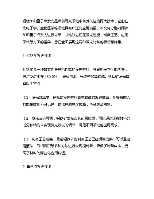 钙钛矿和量子点发光nature