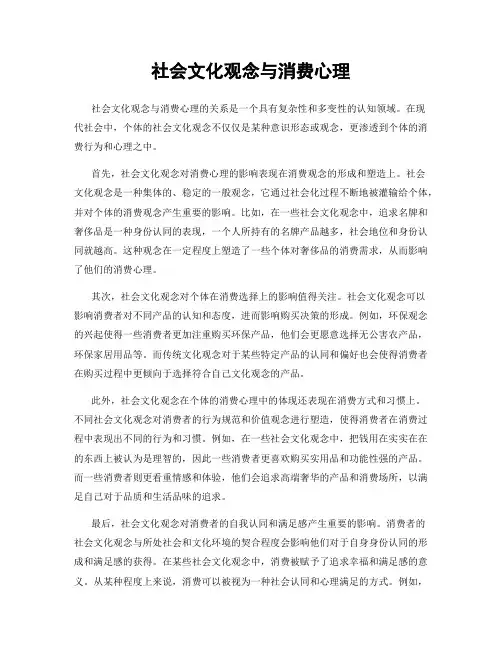 社会文化观念与消费心理