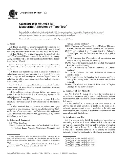 ASTM D3359 Adhesion tape test