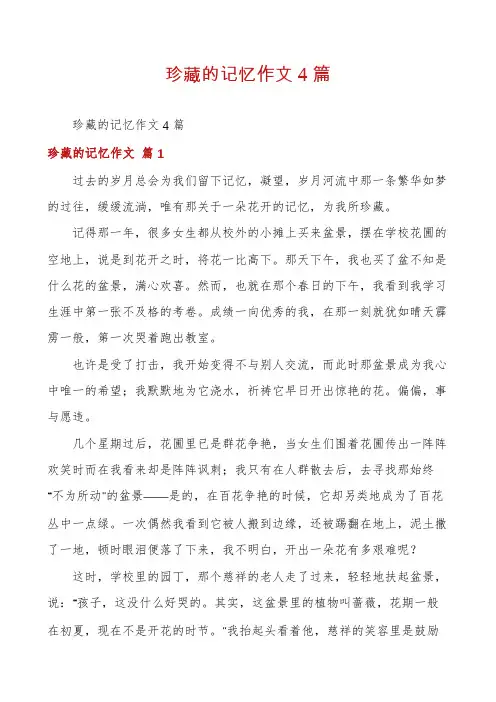 珍藏的记忆作文4篇