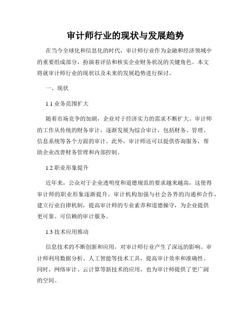 审计师行业的现状与发展趋势