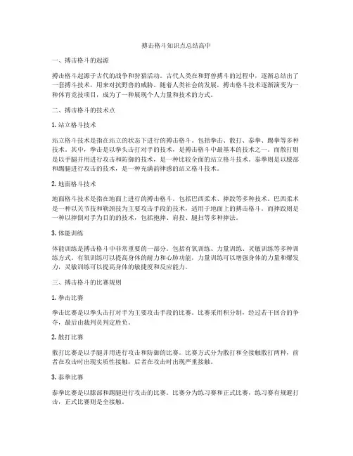 搏击格斗知识点总结高中