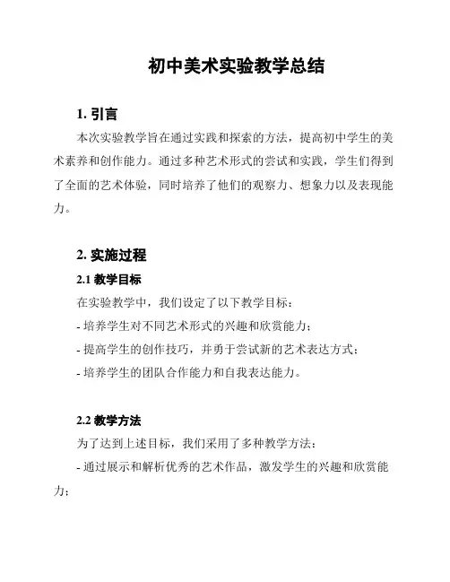 初中美术实验教学总结