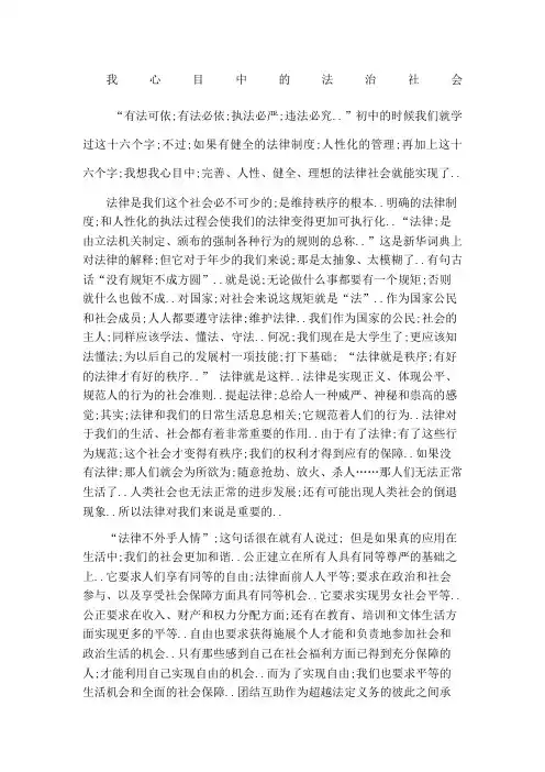 法治社会论文