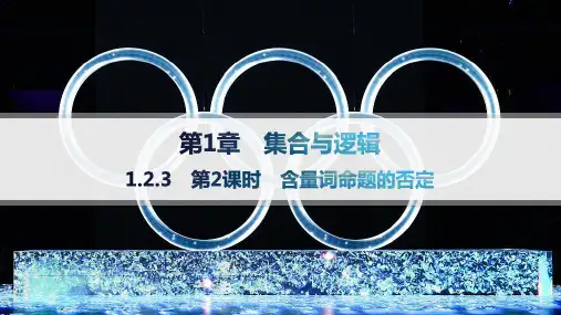 2024-2025学年高一数学必修第一册(配湘教版)教学课件1.2.3第2课时含量词命题的否定